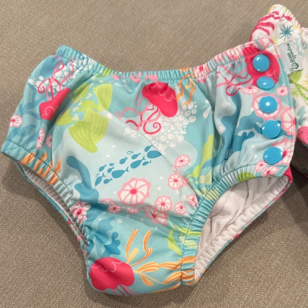 2 Green Sprouts Snap Reusable Absorbent Swimsuit Diapers